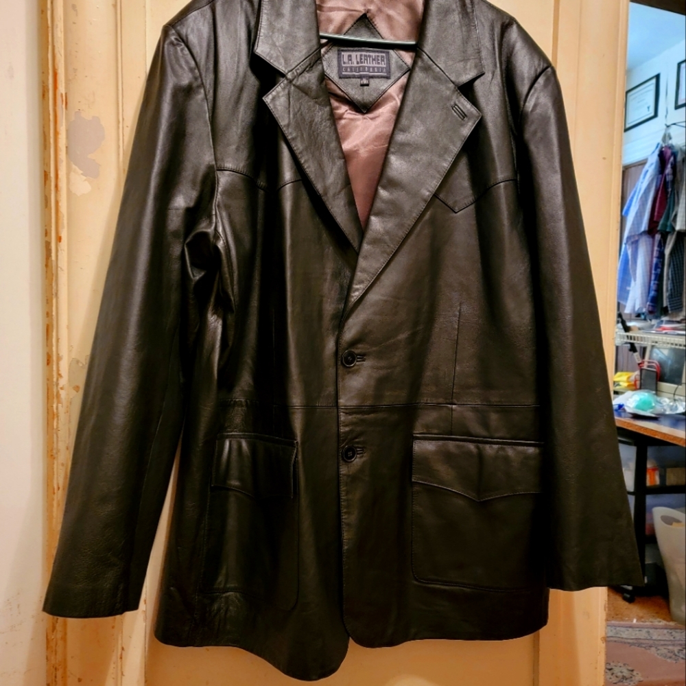 Leather dress coat
